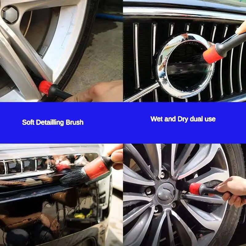 1/5PCS Car Detailing Soft Bristle Brush Set